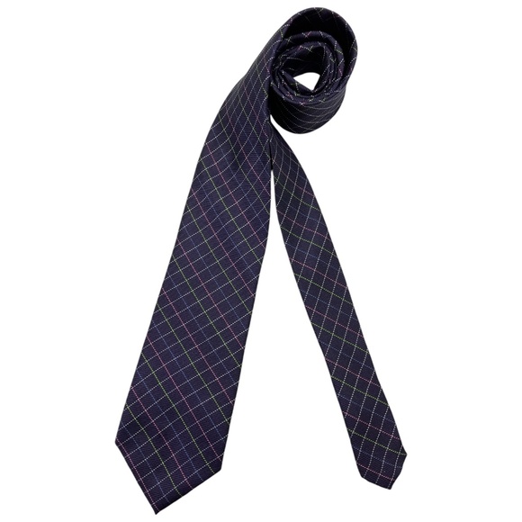 🆕WESTBURY Purple Tartan Silk DESIGNER Tie - Picture 1 of 4